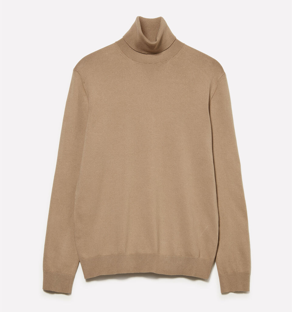 Dove gray sweater with high neck - men's high neck sweaters - Brown | Sisley image number 1
